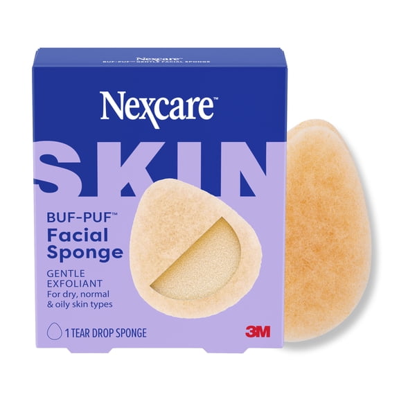 Buf-Puf Gentle Facial Sponge, Non-Irritating, Blackhead Removal, Double-Sided