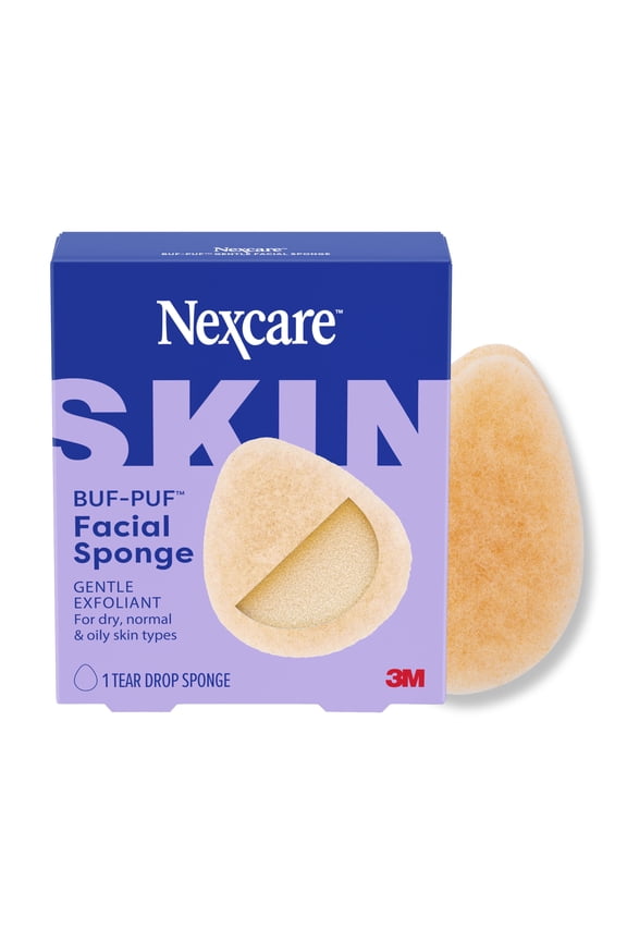Buf-Puf Gentle Facial Sponge, Non-Irritating, Blackhead Removal, Double-Sided