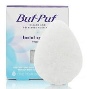 Buf-Puf Regular Facial Sponge, Dermatologist Developed, Removes Deep Down Dirt & Makeup that Causes Breakouts and Blackheads, Reusable, Exfoliating, White, 1 Count