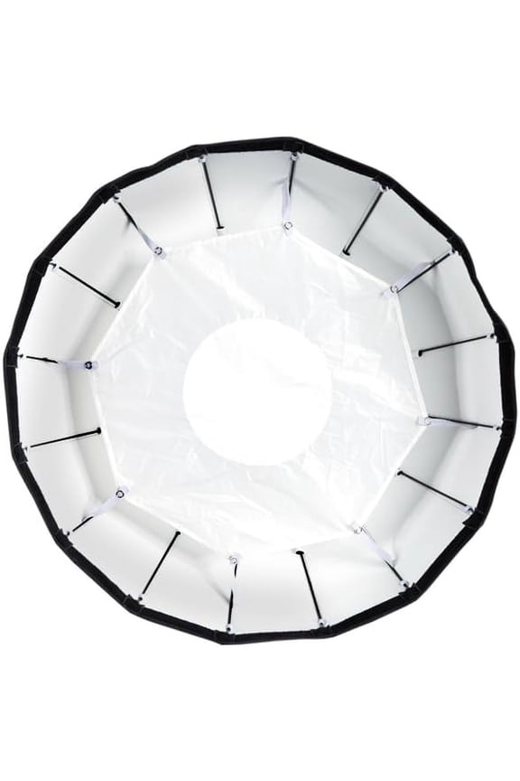 24" White Foldable Beauty Dish Compatible with Paul C. Buff Flash Strobe Unit