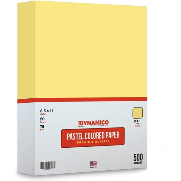 Buff 8.5 x 11" Pastel Light Color Regular Paper, Colored Lightweight Papers | 1 Ream of 500 Sheets