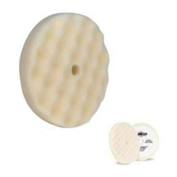 Buff And Shine BFS-899FBW Convoluted Foam Pad, Heavy Cut, White, Flat Back, 2 Pads