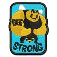 thumbnail image 1 of Buff Bee Strong Funny Applique Multi-Color Embroidered Iron-On Patch - 3 Inch Medium, 1 of 5