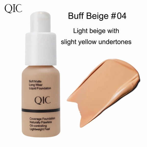 Buff Beige Concealer Foundation, Yellow Undertone Even Skin Base, Moisturizing Oil Control Matte Foundation, Perfect Match for Asian Skin