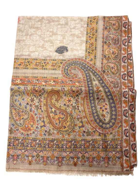 Buff Beige Scarves for Women Lightweight Floral Paisley Print in Gorgeous Color Combinations Accessory for Fall/Winter Long Wool Shawl Wrap Scarves