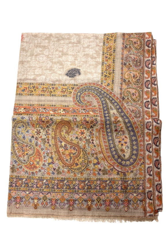 Buff Beige Scarves for Women Lightweight Floral Paisley Print in Gorgeous Color Combinations Accessory for Fall/Winter Long Wool Shawl Wrap Scarves