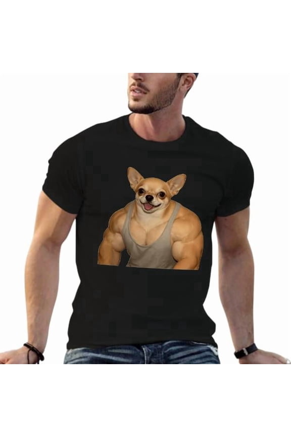 Buff Chihuahua Tee – Tiny Dog, Huge Muscles Meme Shirt,Chihuahua Who Hits The Gym Funny T-Shirt