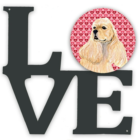 Buff Cocker Spaniel Hearts Love Valentines Day Metal Wall Artwork LOVE