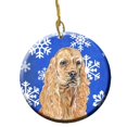 thumbnail image 1 of Buff Cocker Spaniel Winter Snowflakes Ceramic Ornament, 2.81 Dia, 1 of 1