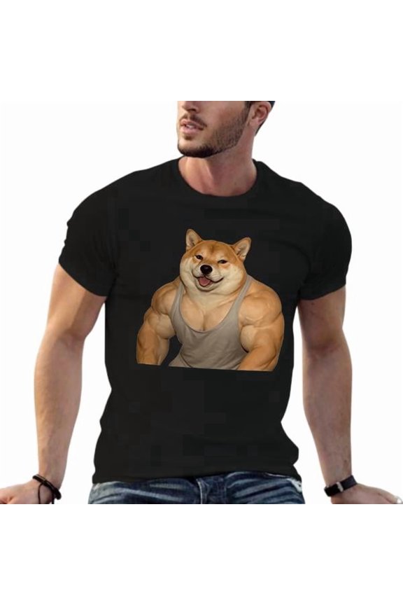 Buff Dog Mode Activated ,Buff Shiba Inu Tee - The Ultimate Gym Bro Meme Shirt,Shiba Inu Who Hits The Gym Funny T-Shirt