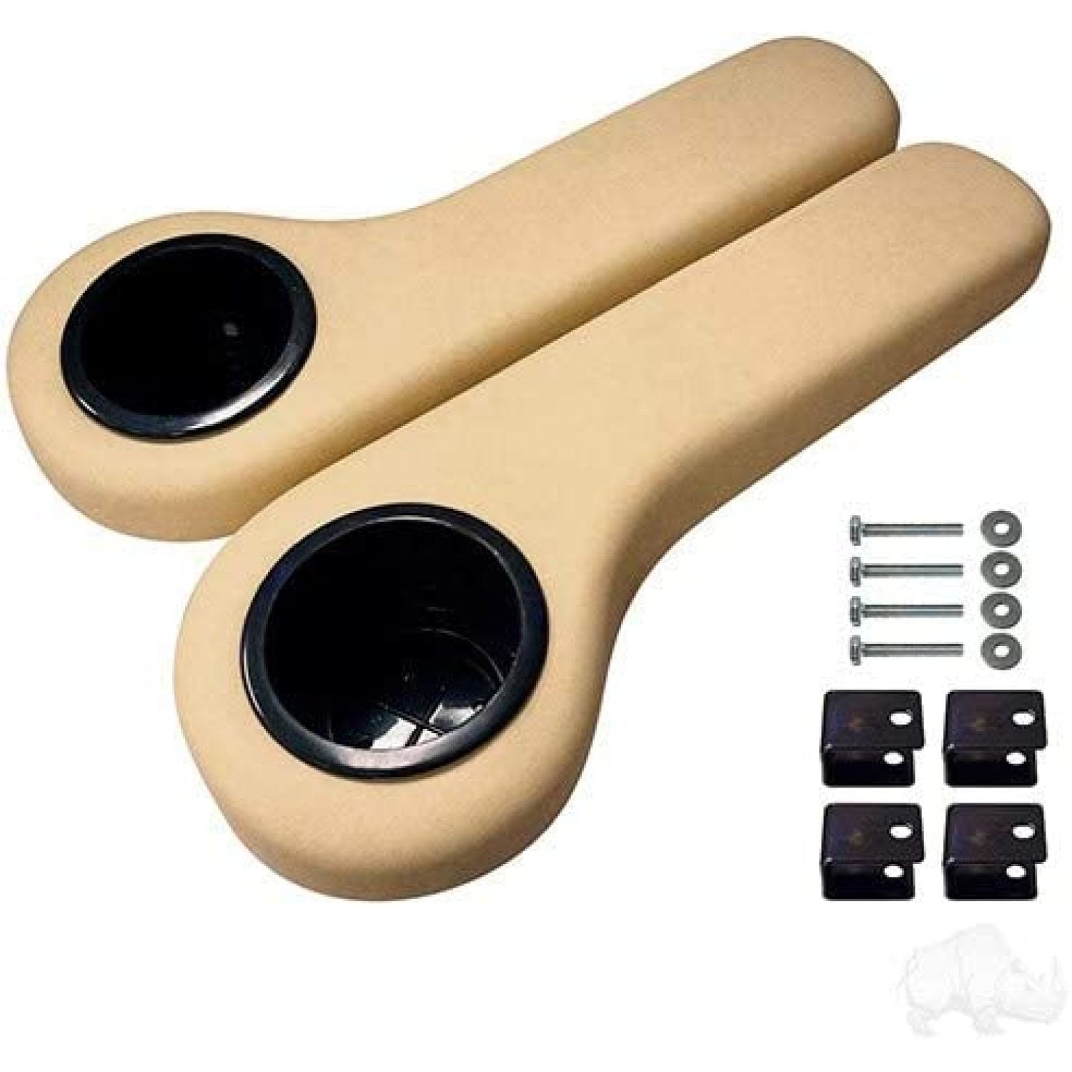 Buff Golf Cart Rear Seat Kit Arm Rest Set With Cup Holder