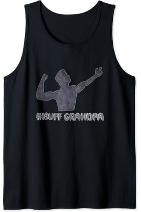 Buff Grandpa Hand Drawn Image With Text Tank Top Size S-3XL