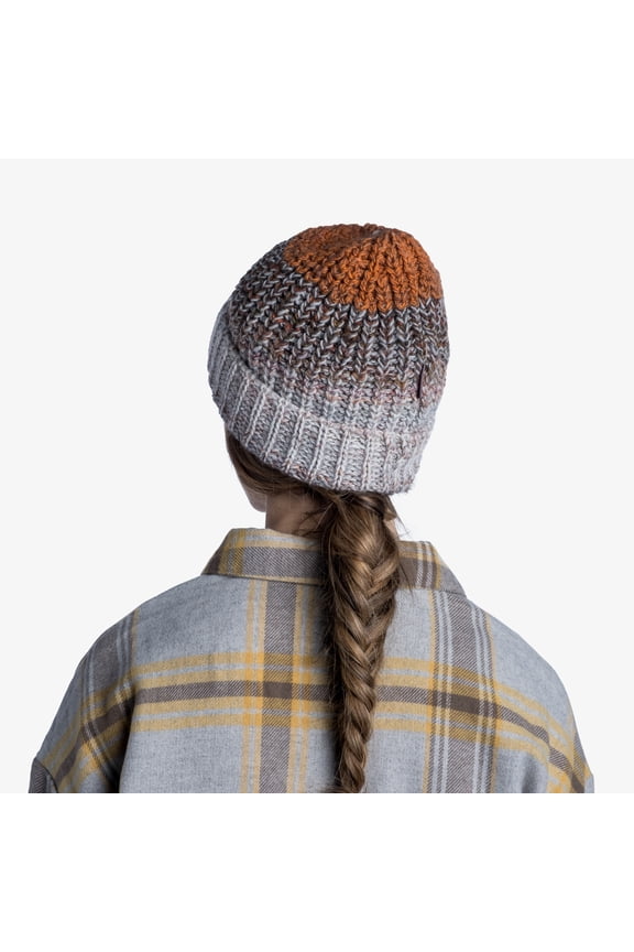 Knitted and Polar Cuff Beanie ~ Olya grey