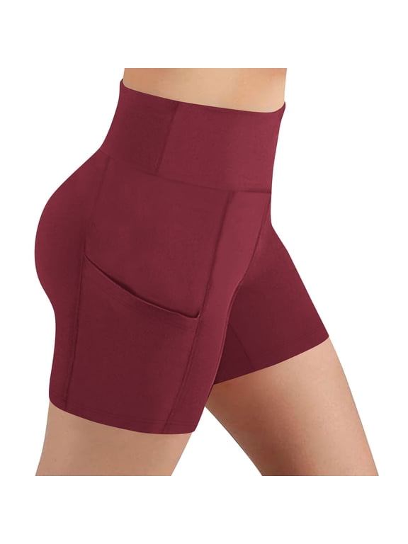 Buff Lifting Yoga Shorts for Women Plus Size High Waisted Running Workout Pilate Stretch Leggings with Pockets