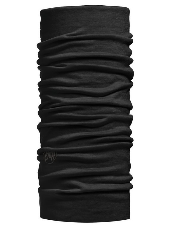 Lightweight Merino Wool Neckwear Solid Black