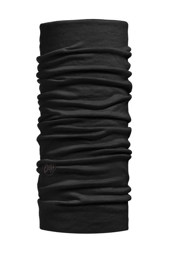 Lightweight Merino Wool Neckwear Solid Black
