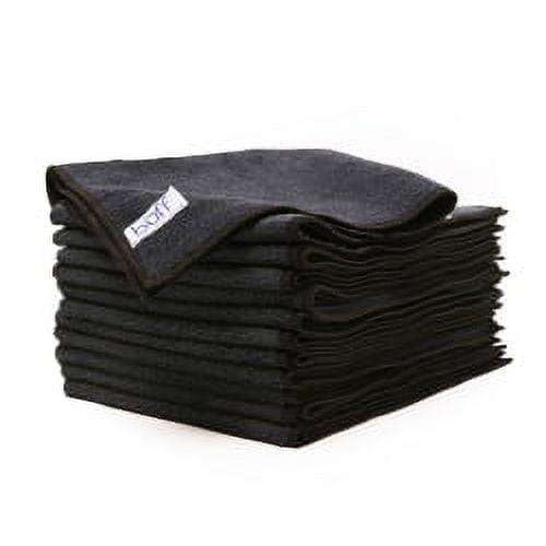 Buff Pro Multi-Surface Microfiber Towel - 12 Pack - Large 16"x16" -Black