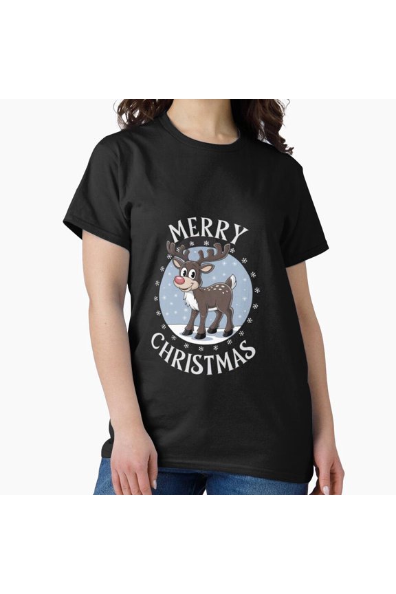 Buff Reindeer Christmas Strong Funny Holiday Design Unisex T-Shirt, up to size 5XL