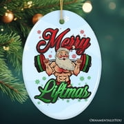 Buff Santa Merry Liftmas Ornament, Strong Holiday Spirit Gift for Fitness Lovers