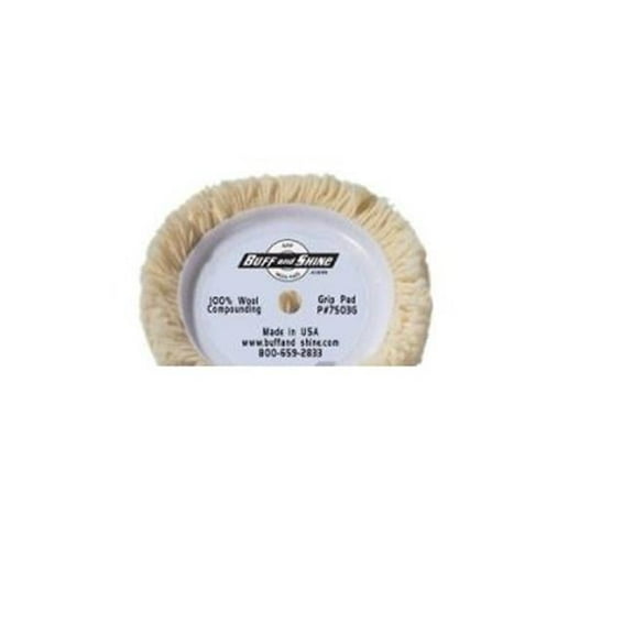 Buff & Shine BUF7503GYT 7.5 x 1.5 in. Wool Self Centering Polishing & Buffing Pad