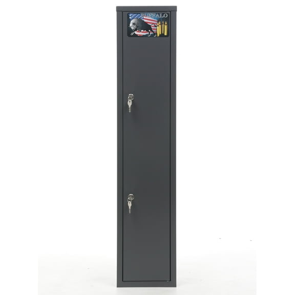 Buffalo 1115 Gun Rifle Shotgun Metal Small Security Cabinet Safe Storage with Separate Pistol/Ammo Area