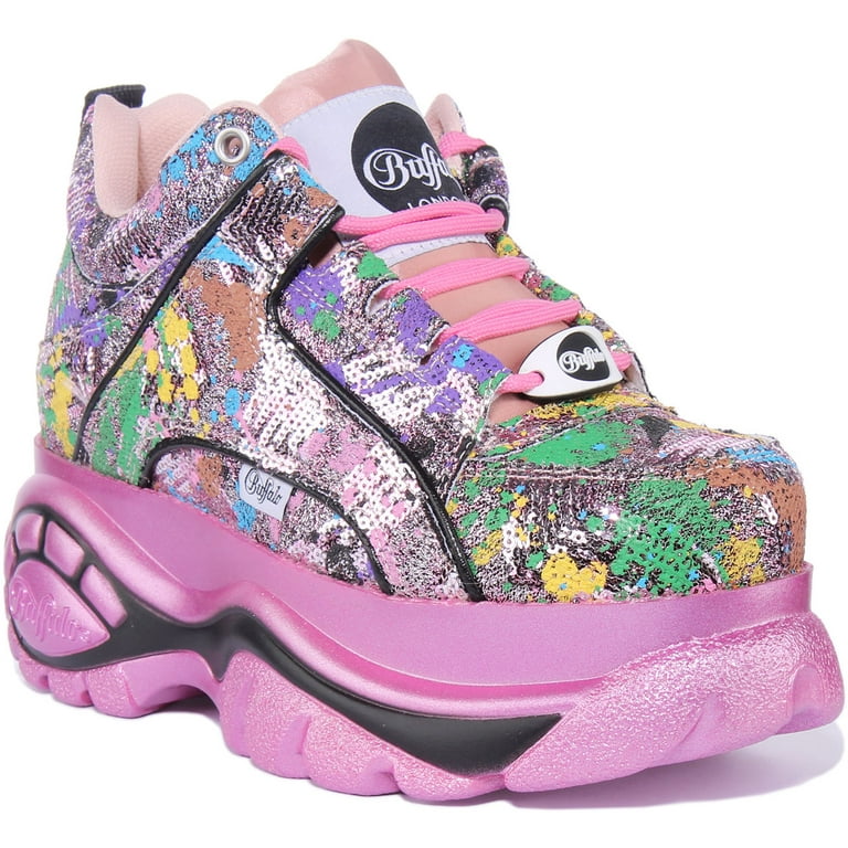 Buffalo 1339 14 2.0 Women s Lace Up Vegan Platform Trainers In Pink Size 6 Walmart