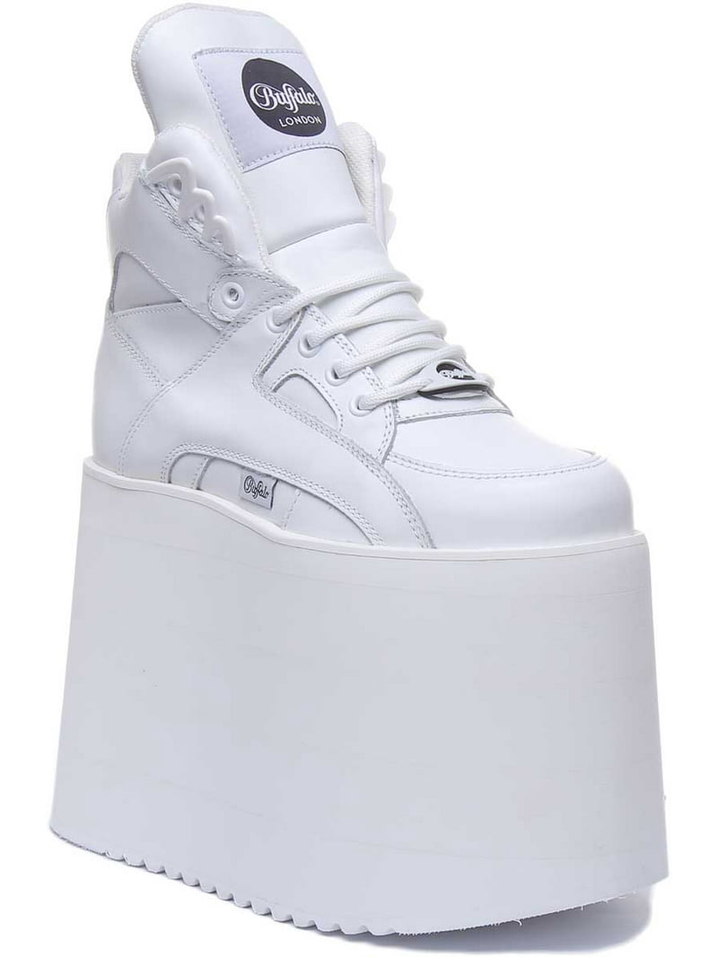 Buffalo 1534064 Women's White Lightweight Lace Up Leather 15cm