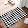 thumbnail image 1 of Buffalo Abstract Black White Plaid Bath Mat,Welcome Door Mat Bathroom Non-Slip Absorbent Rug,Bathroom Decor Memory Foam Soft Rug Bath Mat 20x32Inch, 1 of 5