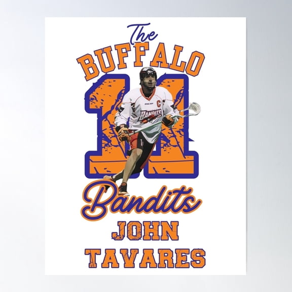 Buffalo Bandits John Tavares Poster Wall Art, Modern Wall Decor, 8x12 UNFRAMED