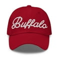 thumbnail image 1 of Buffalo Baseball Cap Buffalo Dad Hat Bold Script Texas TX Hat Embroidered Souvenir Gift Cranberry, 1 of 2