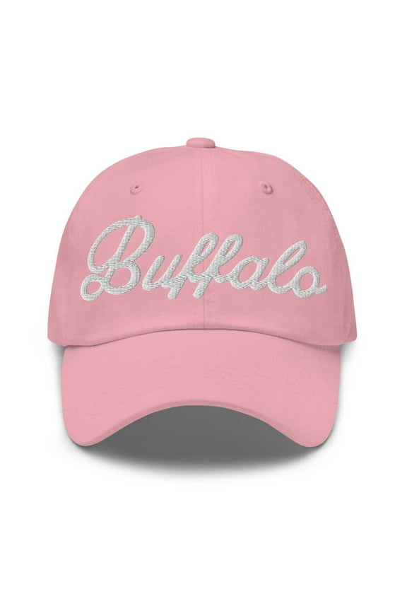 Buffalo Baseball Cap Buffalo Dad Hat Bold Script Texas TX Hat Embroidered Souvenir Gift Pink