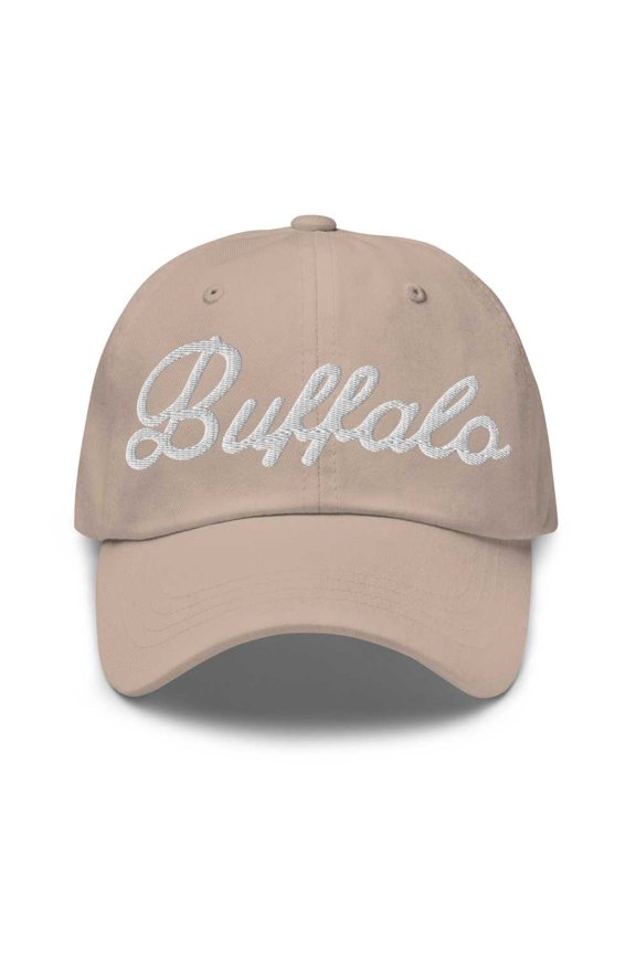 Buffalo Baseball Cap Buffalo Dad Hat Bold Script Texas TX Hat Embroidered Souvenir Gift Stone
