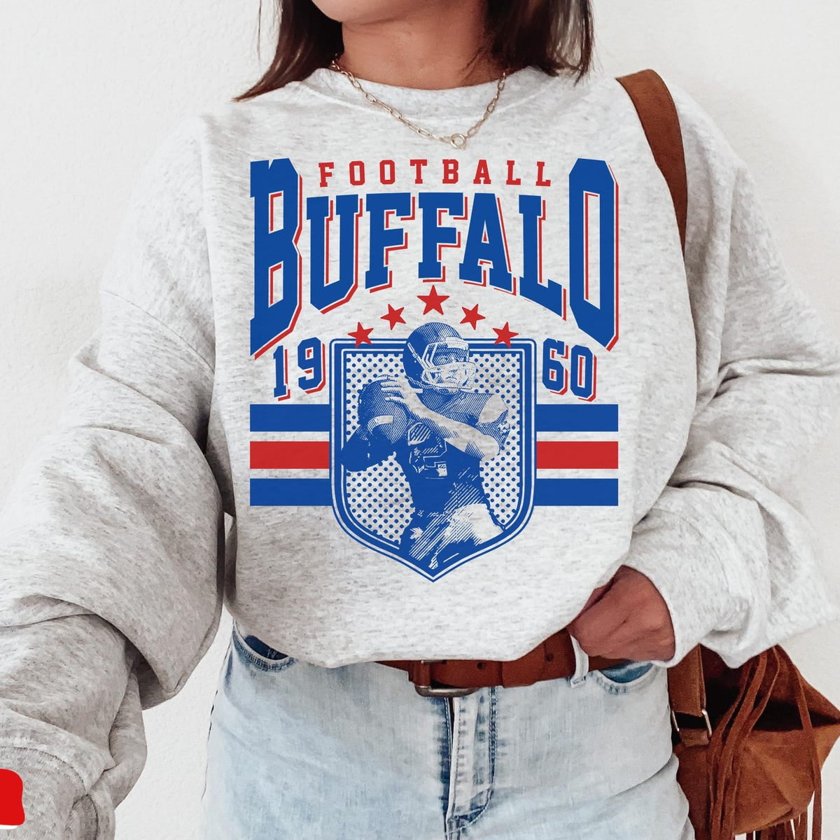 Buffalo Bill Football Crewneck Sweatshirt , Bills Sweatshirt, Bills ...