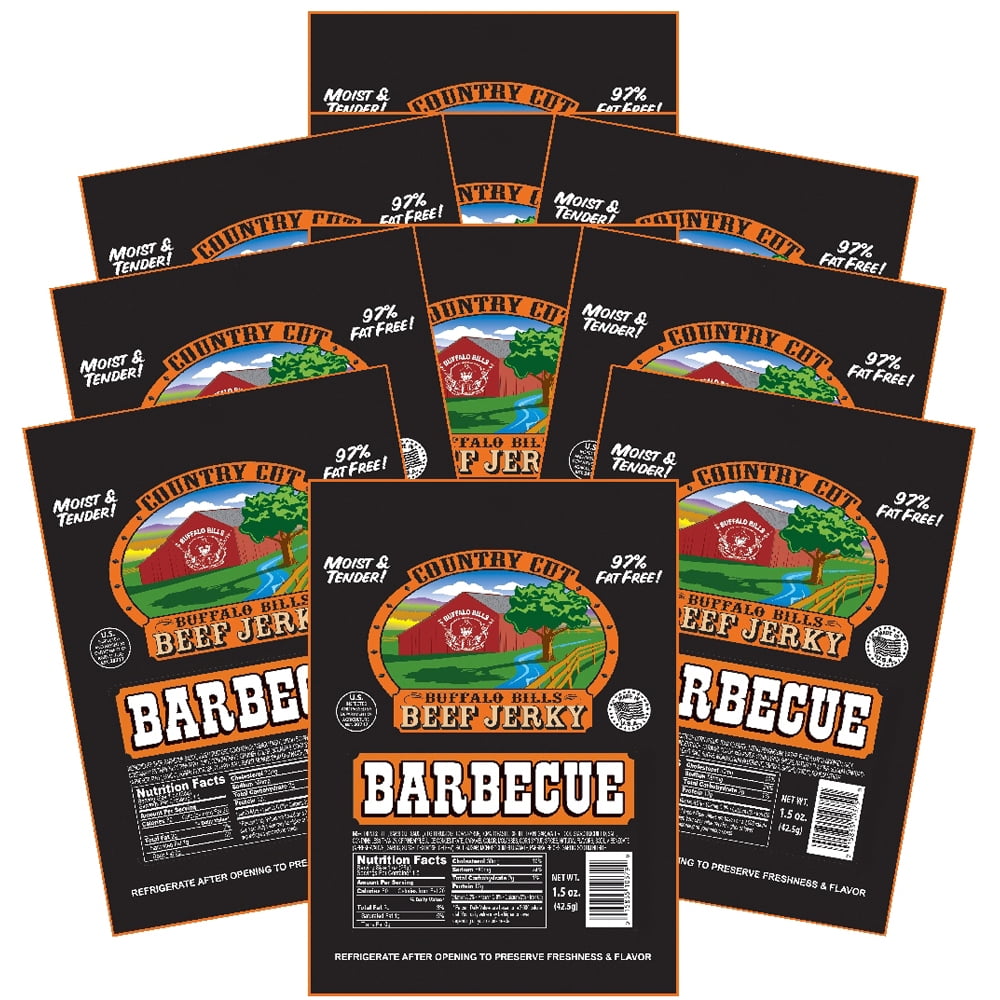 Buffalo Bills 1.5oz Barbecue Country Cut Beef Jerky – Ten 1.5oz Packs