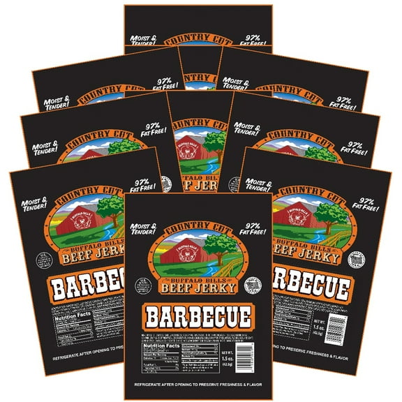 Buffalo Bills 1.5oz Barbecue Country Cut Beef Jerky Ten 1.5oz Packs