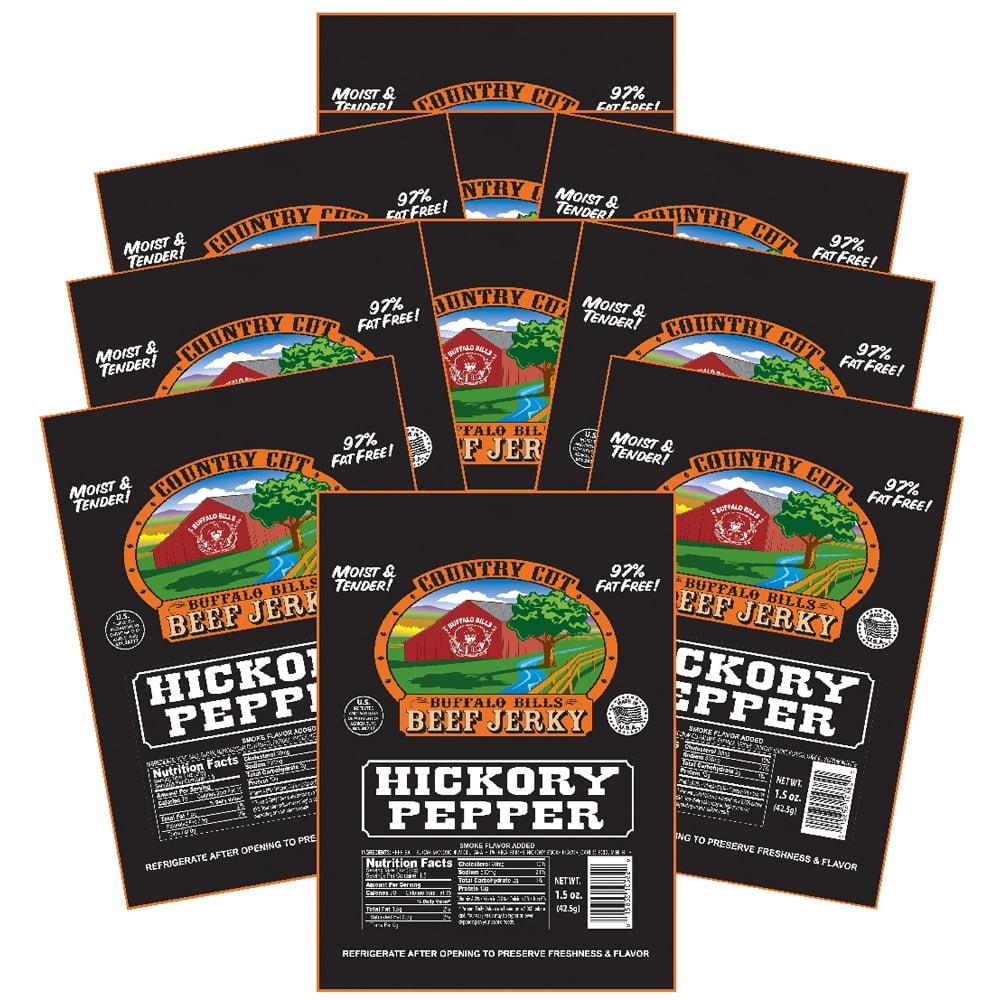 Buffalo Bills 1.5oz Hickory Pepper Country Cut Beef Jerky – Ten 1.5oz Packs