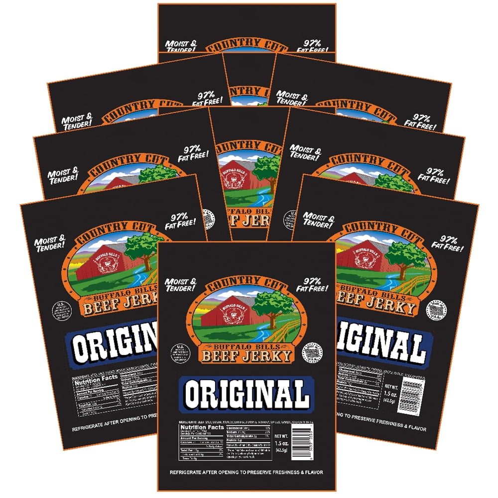 Buffalo Bills 1.5oz Original (aka Mild) Country Cut Beef Jerky – Ten 1.5oz Packs