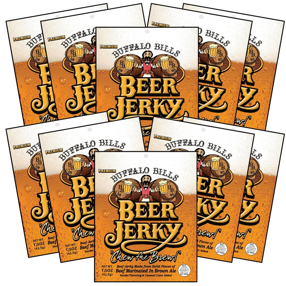 Buffalo Bills 1.5oz Premium Beer Beef Jerky Packs (ten 1.5oz beef jerky packs)