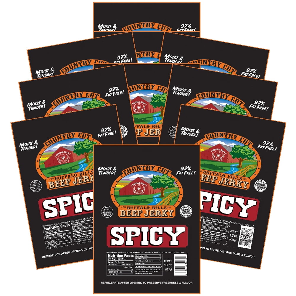 Buffalo Bills 1.5oz Spicy Country Cut Beef Jerky – Ten 1.5oz Packs