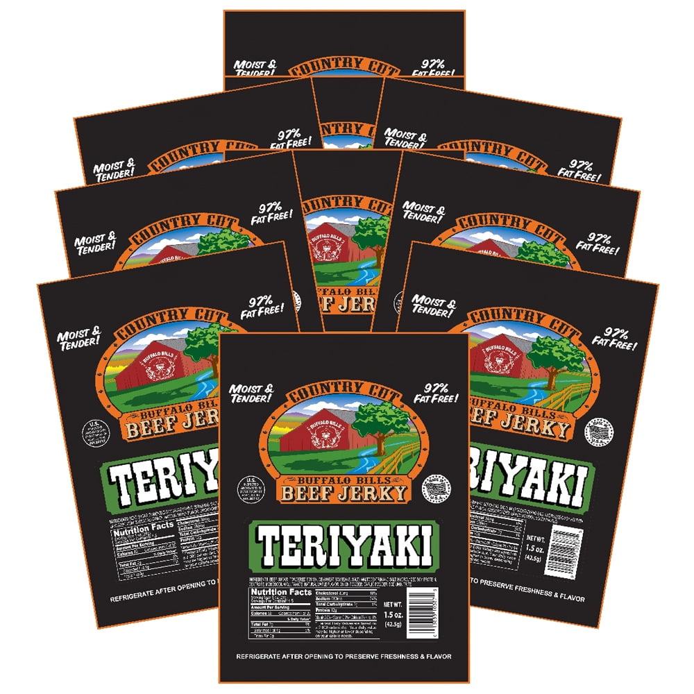 Buffalo Bills 1.5oz Teriyaki Country Cut Beef Jerky – Ten 1.5oz Packs
