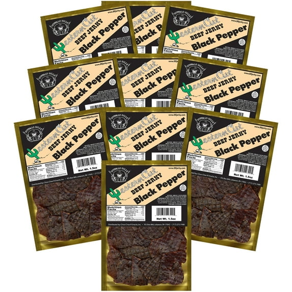 Buffalo Bills 1.5oz Western Cut Black Pepper Beef Jerky – Ten 1.5oz Packs