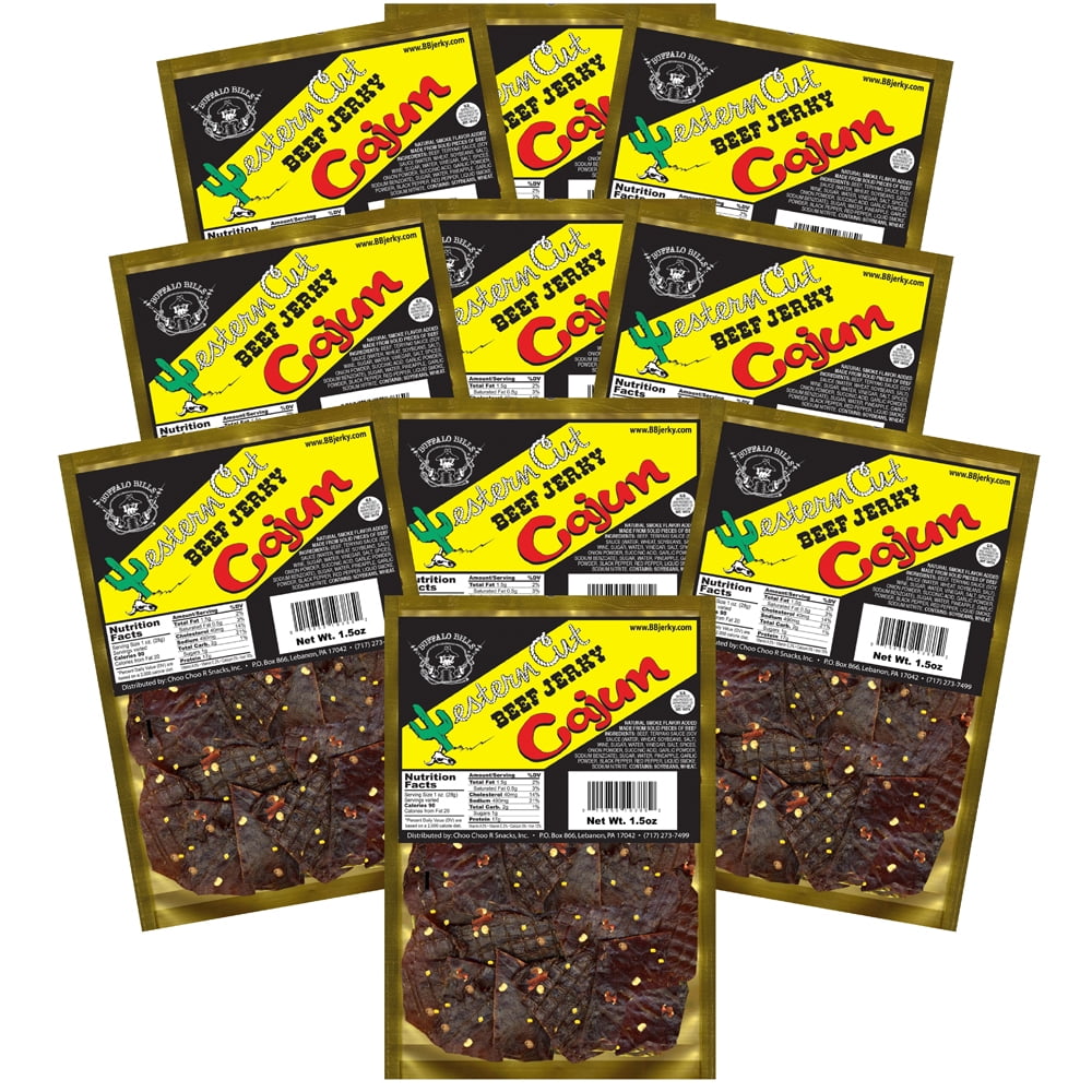 Buffalo Bills 1.5oz Western Cut Cajun Beef Jerky – Ten 1.5oz Packs
