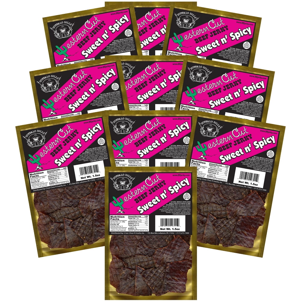 Buffalo Bills 1.5oz Western Cut Sweet n Spicy Beef Jerky – Ten 1.5oz Packs