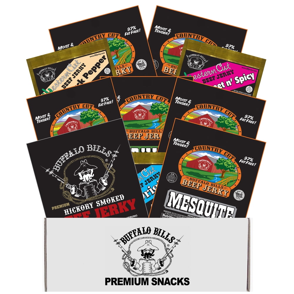 Buffalo Bills 10-pc Low Carb Jerky Sampler Gift Box (10 packs of low carb jerky)