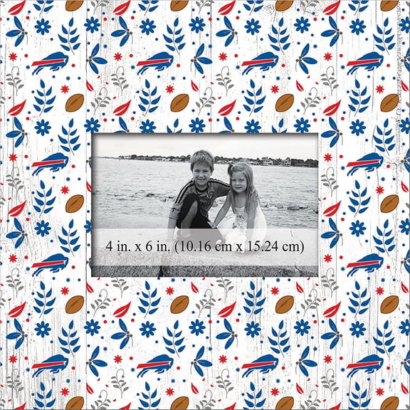 Buffalo Bills 10'' x 10'' Floral Pattern Frame