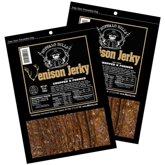 Buffalo Bills 10oz Original Venison Jerky Strips Packs (two 10oz packs venison jerky strips)
