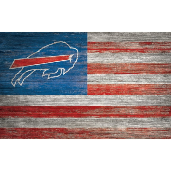 Buffalo Bills 11'' x 19'' Distressed Flag Sign