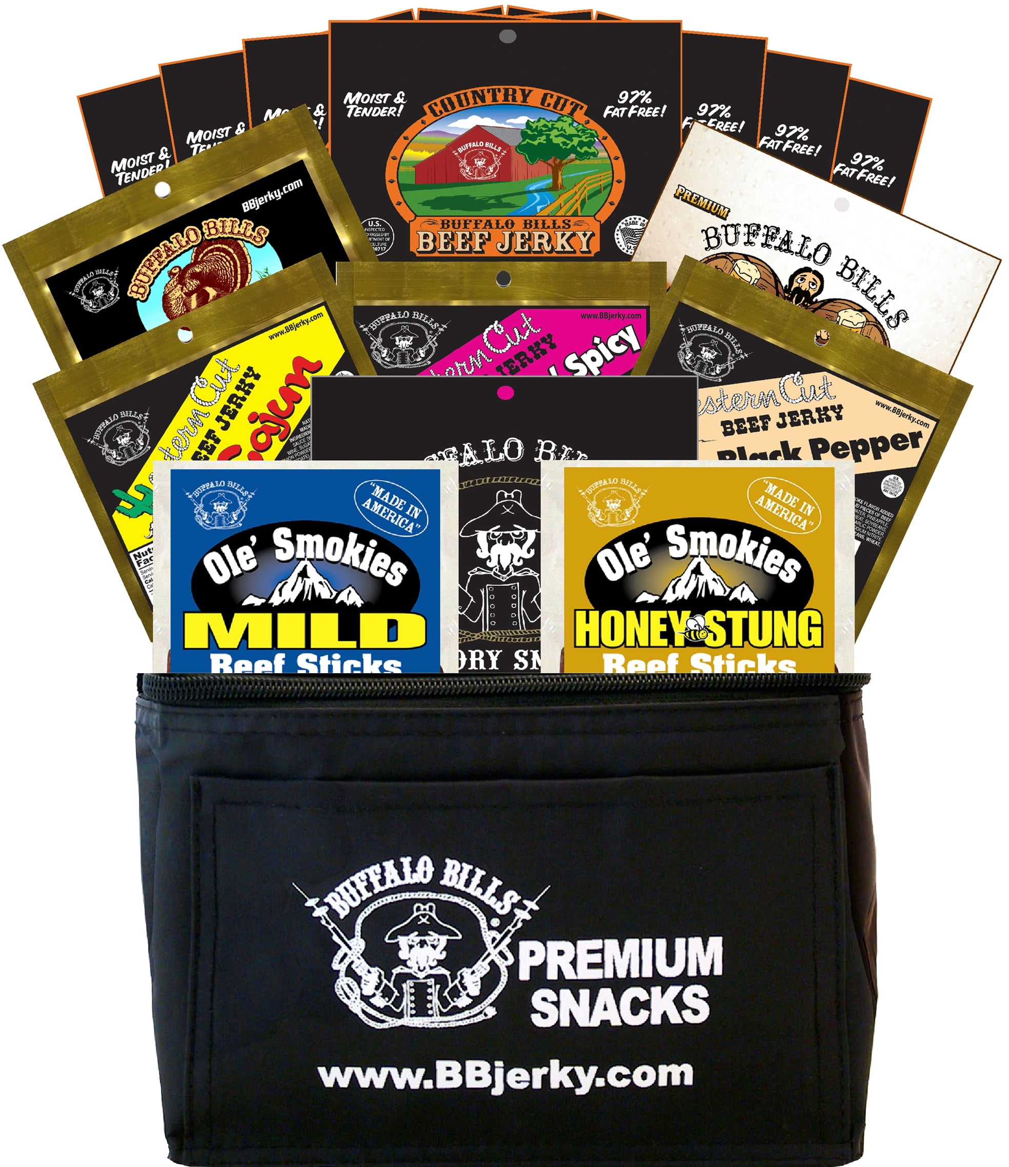 Buffalo Bills 15-Piece Low Carb Lovers Beef Jerky & Beef Stick 6-Pack Gift Cooler (2 carbs or less)