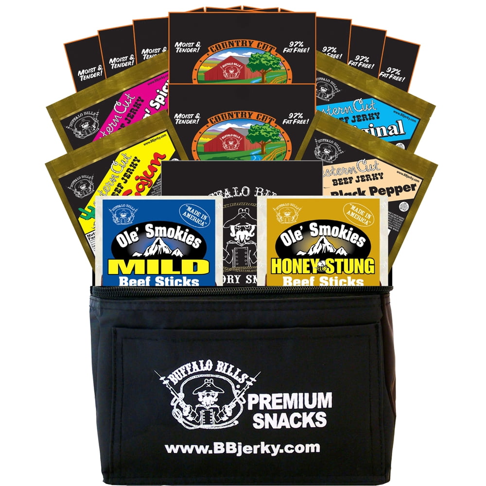 Buffalo Bills 15-Piece Low Carb Lovers Beef Jerky & Beef Stick 6-Pack Gift Cooler (2 carbs or less)
