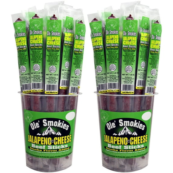 Buffalo Bills 15-ct Jalapeno & Cheese Ole Smokies (Beef Sticks) – Two 15-ct Tubs